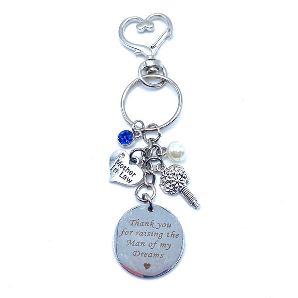 Mother In Law Keychain Bag Charm Thank You For Raising The Man Of My Dreams - Picture 5 of 7